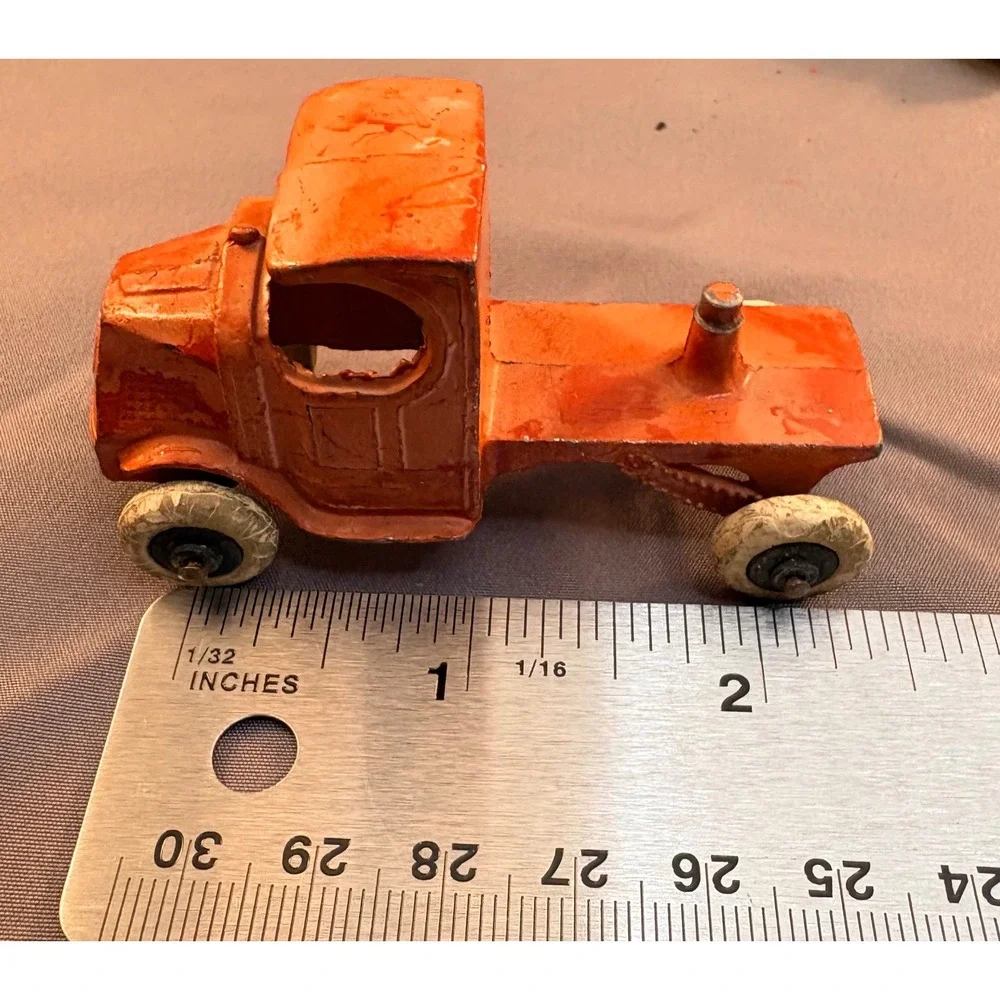 Vintage TootsieToy Diecast Truck Lot 4pc Blue Van Green Yellow Pickup Orange Cab